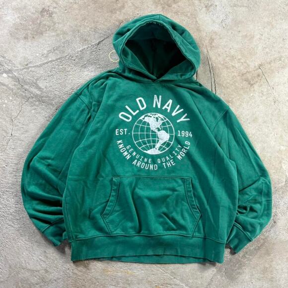 Green Boxy Old Navy Hoodie - Picture 2 of 7